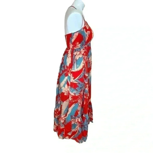 Intimately Free maxi red floral Hawaiian dress free people size XS cherry red - Picture 3 of 6